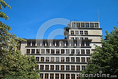 The old functionalist office building in Wroclaw Stock Photo