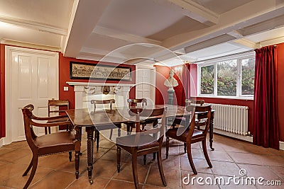 Old furnished dining room Editorial Stock Photo