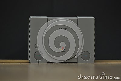 Old game console (playstation classic) Editorial Stock Photo