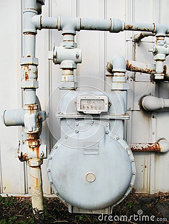 Old Gas Meter Stock Photo