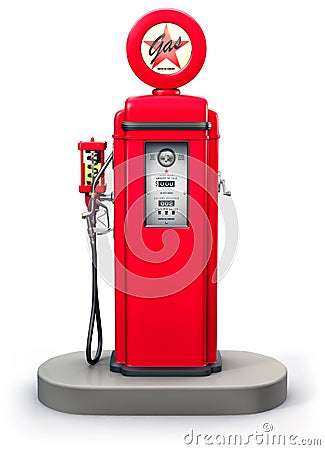 Old gas pump Cartoon Illustration