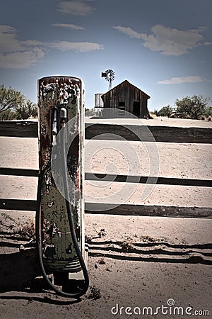 old gas station Stock Photo