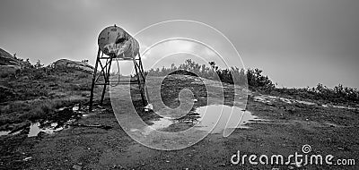 Old gasoline barrel Stock Photo