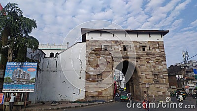 Old gate in the mandvi area of Vadodara Gujarat Editorial Stock Photo