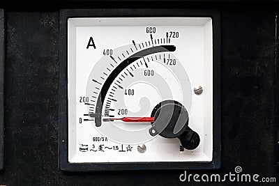 Old gauges for electricity with top indicator Stock Photo