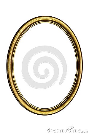 Old gilded oval picture frame Stock Photo