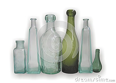 Old glass bottles Stock Photo