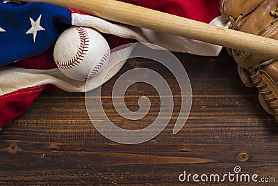 Old Glory and the National pastime Stock Photo
