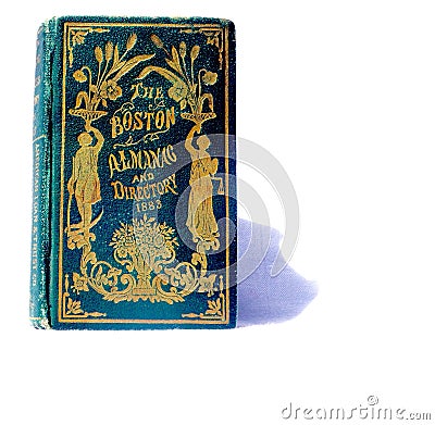 Old gold book cover Almanac Editorial Stock Photo