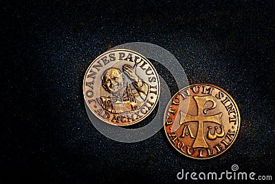 Old Gold Coin Asphalt sharped texture Stock Photo