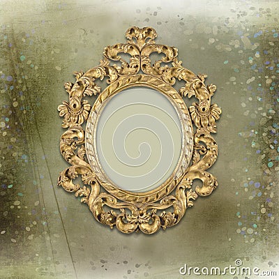 Old gold frames Victorian style on the background Stock Photo