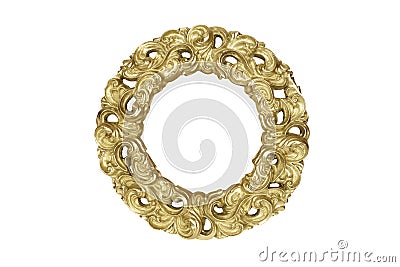 Old gold round picture frame Stock Photo