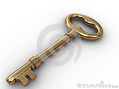 Old gold skeleton key Stock Photo