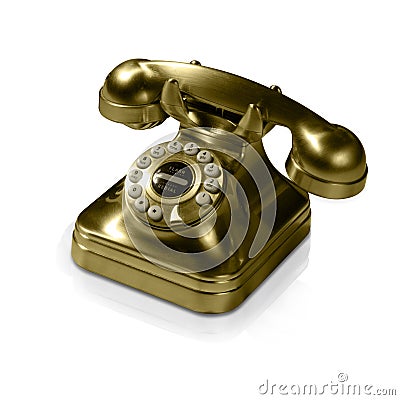 old Golden phone Stock Photo