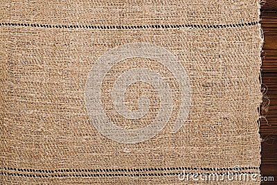 Old grain sacking linen Completely hand made handwoven and home Stock Photo