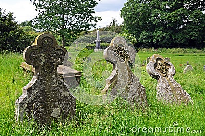 Old gravestones, Weobley. Editorial Stock Photo