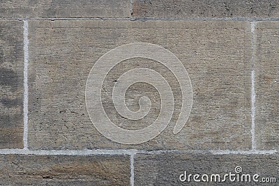 Old gray wall of large concrete blocks. Closeup. Gray wall grungy surface texture. Horizontal background for interior Stock Photo