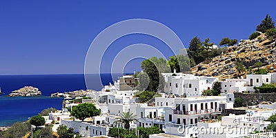 The old Greek town of Lindos Stock Photo