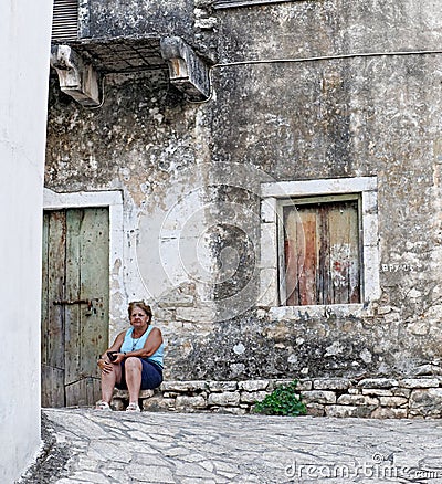 Old Greek woman Editorial Stock Photo