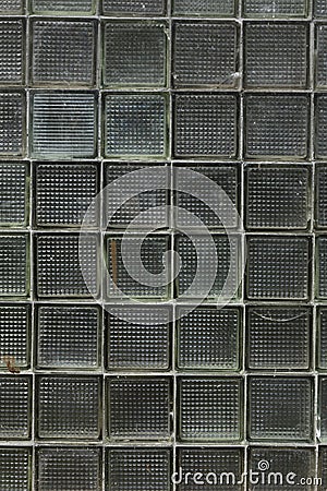 Old green glass block wall background abstract seamles vertical texture structure background Stock Photo