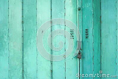 Old Green Metal Folding Doors Background Stock Photo