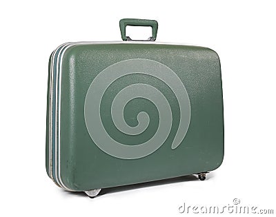 Old green Suitcase Stock Photo
