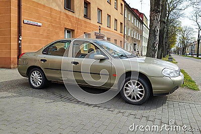 Old grey Ford Mondeo sedan car first model parked Editorial Stock Photo