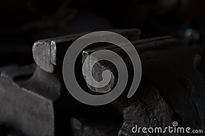 old gripes in the dark of the plumbing workshop Stock Photo