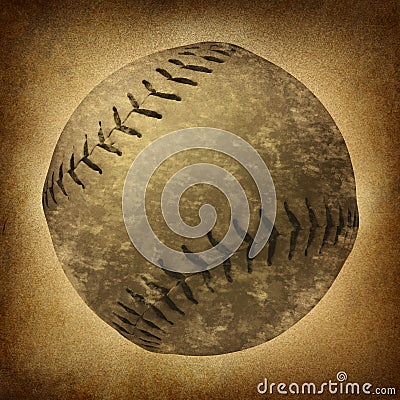 Old Grunge Baseball Stock Photo