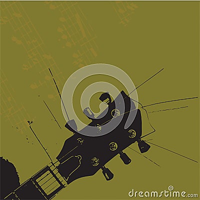 Old grunge guitar Vector Illustration