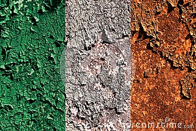 Old grunge Ireland background flag Stock Photo