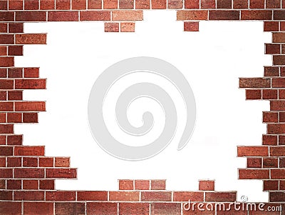 Red old grunge brick wall background Stock Photo