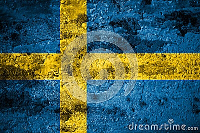 Old grunge Sweden background flag Stock Photo