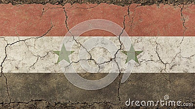 Old grunge vintage faded Syrian Arab Republic flag Stock Photo