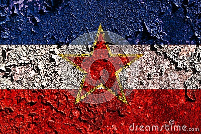 Old grunge Yugoslavia background flag Stock Photo