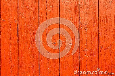 Old grungy and weathered red orange painted wooden wall plank simple texture background Stock Photo