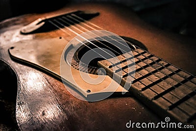 Old Guitar Stock Photo