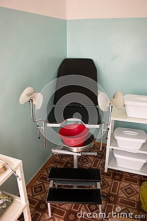 Old gynecological chair Stock Photo