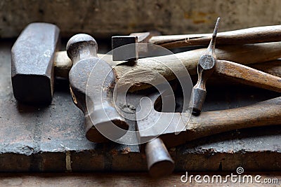 Old hammers Stock Photo