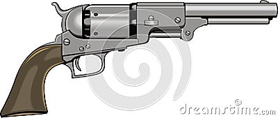 Old hand gun (pistol) Vector Illustration