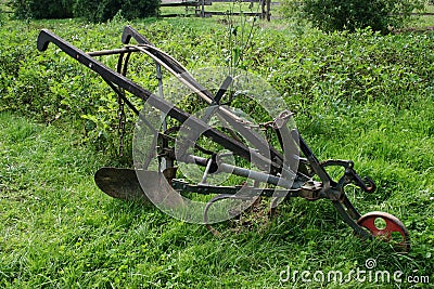 Old Hand Plough Stock Photo