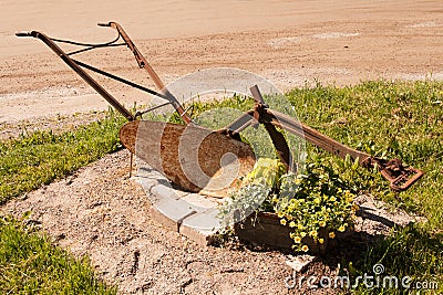 Old hand-plough Stock Photo