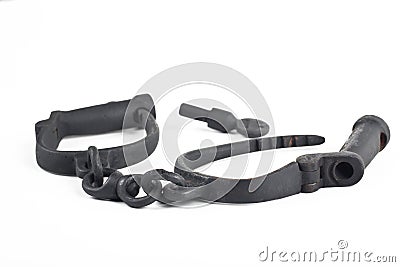 Old handcuffs Stock Photo