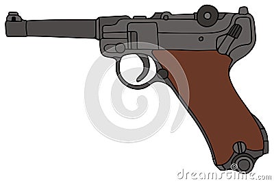 Old handgun Vector Illustration