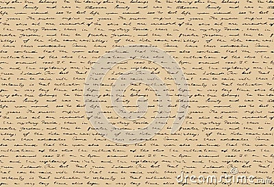 Old handwritten document. Ancient paper with historical hand writing. Seamless pattern. Vector illustration. Vector Illustration