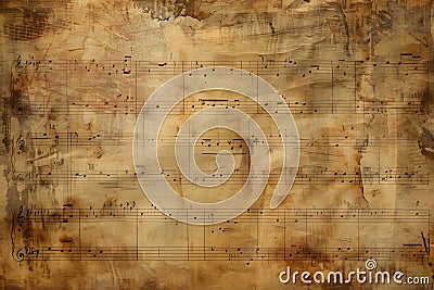 Old handwritten music manuscript Stock Photo