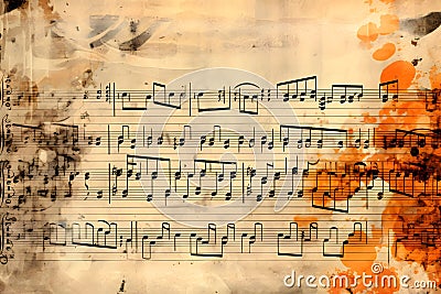 Old handwritten music manuscript Stock Photo