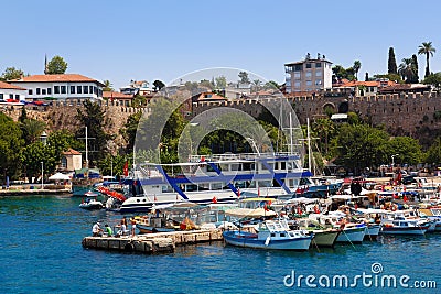 Old harbour in Antalya, Turkey Stock Photo