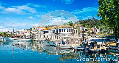 Old harbour on Limenas Stock Photo
