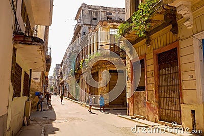 Old Havana City life Editorial Stock Photo